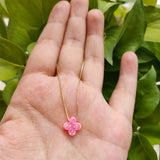 Opal Flower Pendant Necklace 925 Sterling Silver