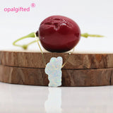 Synthetic Opal US Tahoe Lake Map Necklace with Dark Chain