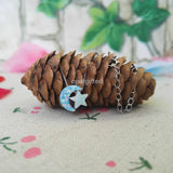 925 Sterling Silver Moon Star Opal Necklace OP17 Love Opal Necklace