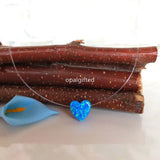 10mm Heart Opal Pendant Necklace Synthetic Opal Heart Necklace Nylon Choker