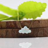 Op17 Cloud Opal Necklace 7.3x12mm Fire Opal Stone Synthetic