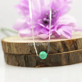 Green Opal Necklace 925 Sterling Silver Round Opal Beads Pendant