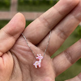 Giraffe Opal Necklace 925 Silver Pink/Yellow 9.98*12.2mm