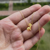 Giraffe Opal Necklace 925 Silver Pink/Yellow 9.98*12.2mm