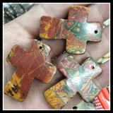 1pc Nature Gem Stone Cross Shape Charms Pendants Semi Precious Stone