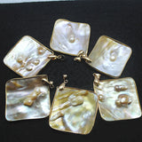Golden Mother of Pearl Pendant from Deep Water