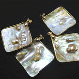 Golden Mother of Pearl Pendant from Deep Water