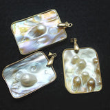 Golden Mother of Pearl Pendant from Deep Water