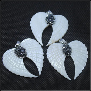Nature Shell Pendants Mother of Pearl Angel Wings for Earring Making