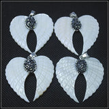 Nature Shell Pendants Mother of Pearl Angel Wings for Earring Making