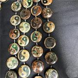 30mm Tibetan Dzi Agates Beads Buddha Jewelry Healing Grey Green Agat Stone