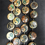 30mm Tibetan Dzi Agates Beads Buddha Jewelry Healing Grey Green Agat Stone