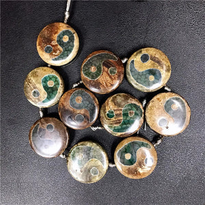 30mm Tibetan Dzi Agates Beads Buddha Jewelry Healing Grey Green Agat Stone