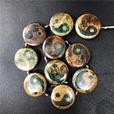 30mm Tibetan Dzi Agates Beads Buddha Jewelry Healing Grey Green Agat Stone