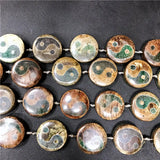 30mm Tibetan Dzi Agates Beads Buddha Jewelry Healing Grey Green Agat Stone