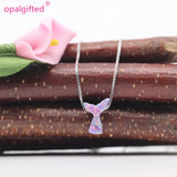 Free Fire Purple Opal Mermaid Tail Necklace 925 Sterling Silver Jewelry
