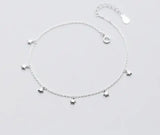 925 Sterling Silver 4mm Small six-Stars Anklet Bracelet