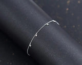 925 Sterling Silver 4mm Small six-Stars Anklet Bracelet