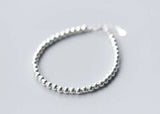 925 Sterling Silver Lucky Round Beads Bracelet