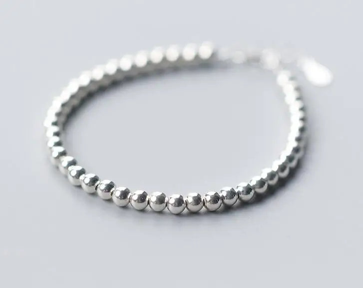 925 Sterling Silver Lucky Round Beads Bracelet