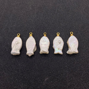Freshwater Pearl Fish Pendant DIY Jewelry Charm