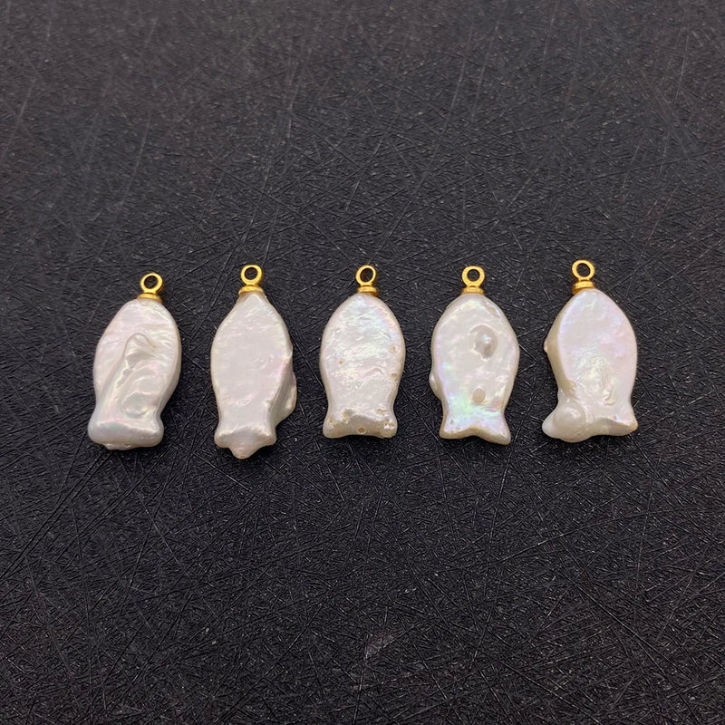 Freshwater Pearl Fish Pendant DIY Jewelry Charm