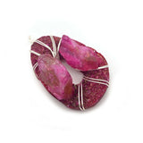 Natural Stone Crystal Pendant Necklace Colorful Handwork Winding DIY Jewelry
