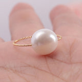 11-12mm Baroque Pearl 18k Ring Wedding Mesmerizing Natural