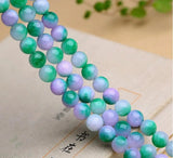 14mm Crystal Purple Green Gemstone Loose Bead 15 inches
