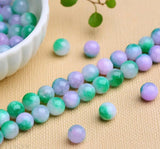 14mm Crystal Purple Green Gemstone Loose Bead 15 inches