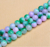 14mm Crystal Purple Green Gemstone Loose Bead 15 inches