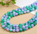 14mm Crystal Purple Green Gemstone Loose Bead 15 inches