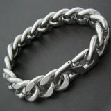 15mm Stainless Steel Cuban Chain Link Bracelet, Classic Men's Jewelry