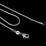 1pc 16-32" Jewelry Tibetan Silver Chain Lobster Clasp 1mm Snake Chain Necklace