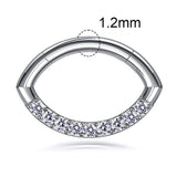 16g Oval Septum Rings G23 Titanium CZ Nose Ring Hoop