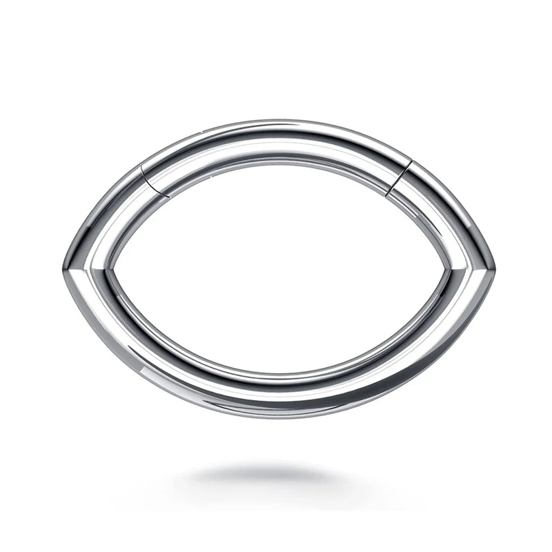16g Oval Septum Rings G23 Titanium CZ Nose Ring Hoop