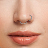 16g Oval Septum Rings G23 Titanium CZ Nose Ring Hoop