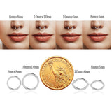 16g Oval Septum Rings G23 Titanium CZ Nose Ring Hoop