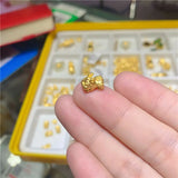 24k Yellow Pendant Lucky 3D Pixiu Beads for Women Men Baby Small/Big