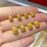 24k Yellow Pendant Lucky 3D Pixiu Beads for Women Men Baby Small/Big