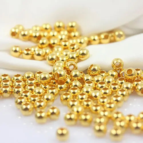 1pc 24K Yellow Pendant/Lucky 4mm 3mm Smooth Transfer Beads 999 Light Beads