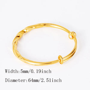 24k Copper Indian Bracelets Dubai Bangles for Women with Charm