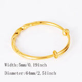 24k Copper Indian Bracelets Dubai Bangles for Women with Charm