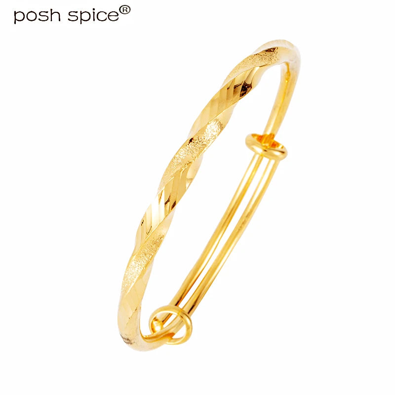 24k Copper Indian Bracelets Dubai Bangles for Women with Charm