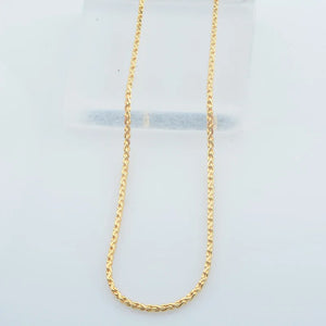 2mm Womens 585 Rose Necklace Braid Waving Chain 45cm 60cm