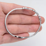 316 Stainless Steel CZ Paved Bangle Bracelet