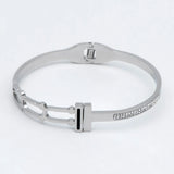 316 Stainless Steel CZ Paved Bangle Bracelet
