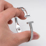 316 Stainless Steel CZ Paved Bangle Bracelet