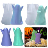3D Ghost Crystal Epoxy Resin Mold Halloween Ornament Candle Silicone Mould