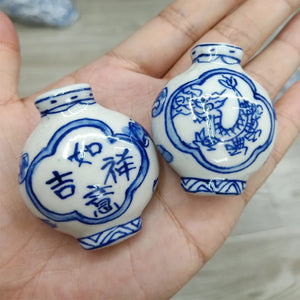 1pc 40x50mm Hand Painted Dragon Vase Ceramic Pendant Beads Ornaments Pendants